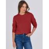 imageANRABESS Sweaters for Women Long Sleeve Lightweight Crewneck Soft Basic Knit 2025 Fall Loose Fit Pullover TopsBrick Red