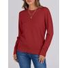 imageANRABESS Sweaters for Women Long Sleeve Lightweight Crewneck Soft Basic Knit 2025 Fall Loose Fit Pullover TopsBrick Red
