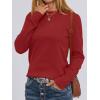 imageANRABESS Sweaters for Women Long Sleeve Lightweight Crewneck Soft Basic Knit 2025 Fall Loose Fit Pullover TopsBrick Red