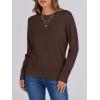 imageANRABESS Sweaters for Women Long Sleeve Lightweight Crewneck Soft Basic Knit 2025 Fall Loose Fit Pullover TopsCoffee