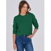 imageANRABESS Sweaters for Women Long Sleeve Lightweight Crewneck Soft Basic Knit 2025 Fall Loose Fit Pullover TopsForest Green