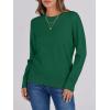 imageANRABESS Sweaters for Women Long Sleeve Lightweight Crewneck Soft Basic Knit 2025 Fall Loose Fit Pullover TopsForest Green