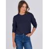 imageANRABESS Sweaters for Women Long Sleeve Lightweight Crewneck Soft Basic Knit 2025 Fall Loose Fit Pullover TopsNavy