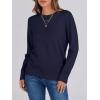 imageANRABESS Sweaters for Women Long Sleeve Lightweight Crewneck Soft Basic Knit 2025 Fall Loose Fit Pullover TopsNavy
