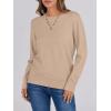 imageANRABESS Sweaters for Women Long Sleeve Lightweight Crewneck Soft Basic Knit 2025 Fall Loose Fit Pullover TopsWarm Khaki