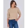 imageANRABESS Sweaters for Women Long Sleeve Lightweight Crewneck Soft Basic Knit 2025 Fall Loose Fit Pullover TopsWarm Khaki