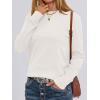 imageANRABESS Sweaters for Women Long Sleeve Lightweight Crewneck Soft Basic Knit 2025 Fall Loose Fit Pullover TopsWhite