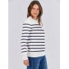 imageANRABESS Sweaters for Women Long Sleeve Lightweight Crewneck Soft Basic Knit 2025 Fall Loose Fit Pullover TopsWhite Navy Blue