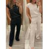 imageANRABESS Two Piece Sets for Women Summer Sleeveless Sweatsuits Wide Leg Casual Lounge Set Matching Vacation Travel OutfitsApricot