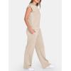 imageANRABESS Two Piece Sets for Women Summer Sleeveless Sweatsuits Wide Leg Casual Lounge Set Matching Vacation Travel OutfitsApricot