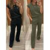 imageANRABESS Two Piece Sets for Women Summer Sleeveless Sweatsuits Wide Leg Casual Lounge Set Matching Vacation Travel OutfitsArmy Green