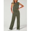 imageANRABESS Two Piece Sets for Women Summer Sleeveless Sweatsuits Wide Leg Casual Lounge Set Matching Vacation Travel OutfitsArmy Green