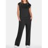 imageANRABESS Two Piece Sets for Women Summer Sleeveless Sweatsuits Wide Leg Casual Lounge Set Matching Vacation Travel OutfitsBlack