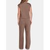 imageANRABESS Two Piece Sets for Women Summer Sleeveless Sweatsuits Wide Leg Casual Lounge Set Matching Vacation Travel OutfitsBrown