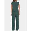 imageANRABESS Two Piece Sets for Women Summer Sleeveless Sweatsuits Wide Leg Casual Lounge Set Matching Vacation Travel OutfitsDeep Green
