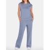 imageANRABESS Two Piece Sets for Women Summer Sleeveless Sweatsuits Wide Leg Casual Lounge Set Matching Vacation Travel OutfitsGray Blue