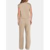 imageANRABESS Two Piece Sets for Women Summer Sleeveless Sweatsuits Wide Leg Casual Lounge Set Matching Vacation Travel OutfitsKhaki