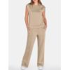 imageANRABESS Two Piece Sets for Women Summer Sleeveless Sweatsuits Wide Leg Casual Lounge Set Matching Vacation Travel OutfitsKhaki