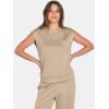 imageANRABESS Two Piece Sets for Women Summer Sleeveless Sweatsuits Wide Leg Casual Lounge Set Matching Vacation Travel OutfitsKhaki