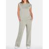 imageANRABESS Two Piece Sets for Women Summer Sleeveless Sweatsuits Wide Leg Casual Lounge Set Matching Vacation Travel OutfitsLight Khaki