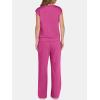 imageANRABESS Two Piece Sets for Women Summer Sleeveless Sweatsuits Wide Leg Casual Lounge Set Matching Vacation Travel OutfitsRose