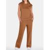 imageANRABESS Two Piece Sets for Women Summer Sleeveless Sweatsuits Wide Leg Casual Lounge Set Matching Vacation Travel OutfitsRust