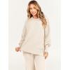imageANRABESS Women 2 Piece Outfits Oversized Chunky Knit Sweater Top Wide Leg Pants 2025 Fall Lounge Set Trendy Cozy ClothesAprticot
