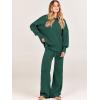 imageANRABESS Women 2 Piece Outfits Oversized Chunky Knit Sweater Top Wide Leg Pants 2025 Fall Lounge Set Trendy Cozy ClothesDark Green