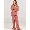 imageANRABESS Women 2 Piece Outfits Oversized Chunky Knit Sweater Top Wide Leg Pants 2025 Fall Lounge Set Trendy Cozy ClothesRust