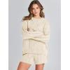 imageANRABESS Women 2 Piece Outfits Sweater Lounge Loungewear Sets 2025 Fall Cable Knit Oversized Sweaters Shorts Matching SetsBeige