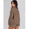 imageANRABESS Women 2 Piece Outfits Sweater Lounge Loungewear Sets 2025 Fall Cable Knit Oversized Sweaters Shorts Matching SetsBrown