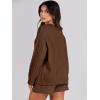 imageANRABESS Women 2 Piece Outfits Sweater Lounge Loungewear Sets 2025 Fall Cable Knit Oversized Sweaters Shorts Matching SetsDark Brown