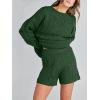 imageANRABESS Women 2 Piece Outfits Sweater Lounge Loungewear Sets 2025 Fall Cable Knit Oversized Sweaters Shorts Matching SetsDeep Green