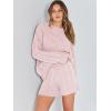 imageANRABESS Women 2 Piece Outfits Sweater Lounge Loungewear Sets 2025 Fall Cable Knit Oversized Sweaters Shorts Matching SetsPink