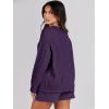 imageANRABESS Women 2 Piece Outfits Sweater Lounge Loungewear Sets 2025 Fall Cable Knit Oversized Sweaters Shorts Matching SetsPurple