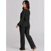 imageANRABESS Women 2 Piece Outfits Sweater Lounge Sets Long Sleeve Cable Knit Pullover and Wide Leg Pants Tracksuit Matching SetBlack