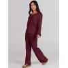 imageANRABESS Women 2 Piece Outfits Sweater Lounge Sets Long Sleeve Cable Knit Pullover and Wide Leg Pants Tracksuit Matching SetBurgundy