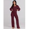 imageANRABESS Women 2 Piece Outfits Sweater Lounge Sets Long Sleeve Cable Knit Pullover and Wide Leg Pants Tracksuit Matching SetBurgundy