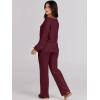 imageANRABESS Women 2 Piece Outfits Sweater Lounge Sets Long Sleeve Cable Knit Pullover and Wide Leg Pants Tracksuit Matching SetBurgundy