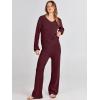 imageANRABESS Women 2 Piece Outfits Sweater Lounge Sets Long Sleeve Cable Knit Pullover and Wide Leg Pants Tracksuit Matching SetBurgundy