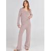 imageANRABESS Women 2 Piece Outfits Sweater Lounge Sets Long Sleeve Cable Knit Pullover and Wide Leg Pants Tracksuit Matching SetCamel