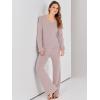 imageANRABESS Women 2 Piece Outfits Sweater Lounge Sets Long Sleeve Cable Knit Pullover and Wide Leg Pants Tracksuit Matching SetCamel