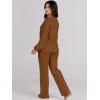 imageANRABESS Women 2 Piece Outfits Sweater Lounge Sets Long Sleeve Cable Knit Pullover and Wide Leg Pants Tracksuit Matching SetCoffee
