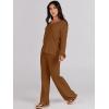 imageANRABESS Women 2 Piece Outfits Sweater Lounge Sets Long Sleeve Cable Knit Pullover and Wide Leg Pants Tracksuit Matching SetCoffee