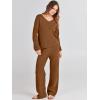 imageANRABESS Women 2 Piece Outfits Sweater Lounge Sets Long Sleeve Cable Knit Pullover and Wide Leg Pants Tracksuit Matching SetCoffee