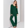 imageANRABESS Women 2 Piece Outfits Sweater Lounge Sets Long Sleeve Cable Knit Pullover and Wide Leg Pants Tracksuit Matching SetDark Green