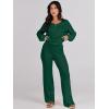 imageANRABESS Women 2 Piece Outfits Sweater Lounge Sets Long Sleeve Cable Knit Pullover and Wide Leg Pants Tracksuit Matching SetDark Green