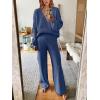 imageANRABESS Women 2 Piece Outfits Sweater Lounge Sets Long Sleeve Cable Knit Pullover and Wide Leg Pants Tracksuit Matching SetDeep Blue