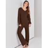 imageANRABESS Women 2 Piece Outfits Sweater Lounge Sets Long Sleeve Cable Knit Pullover and Wide Leg Pants Tracksuit Matching SetDeep Brown