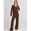 imageANRABESS Women 2 Piece Outfits Sweater Lounge Sets Long Sleeve Cable Knit Pullover and Wide Leg Pants Tracksuit Matching SetDeep Brown